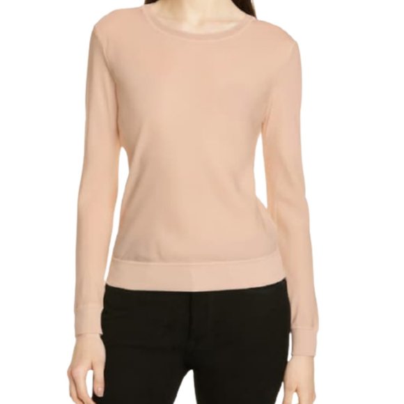 THEORY Crewneck Bias Silk Top - Picture 1 of 11